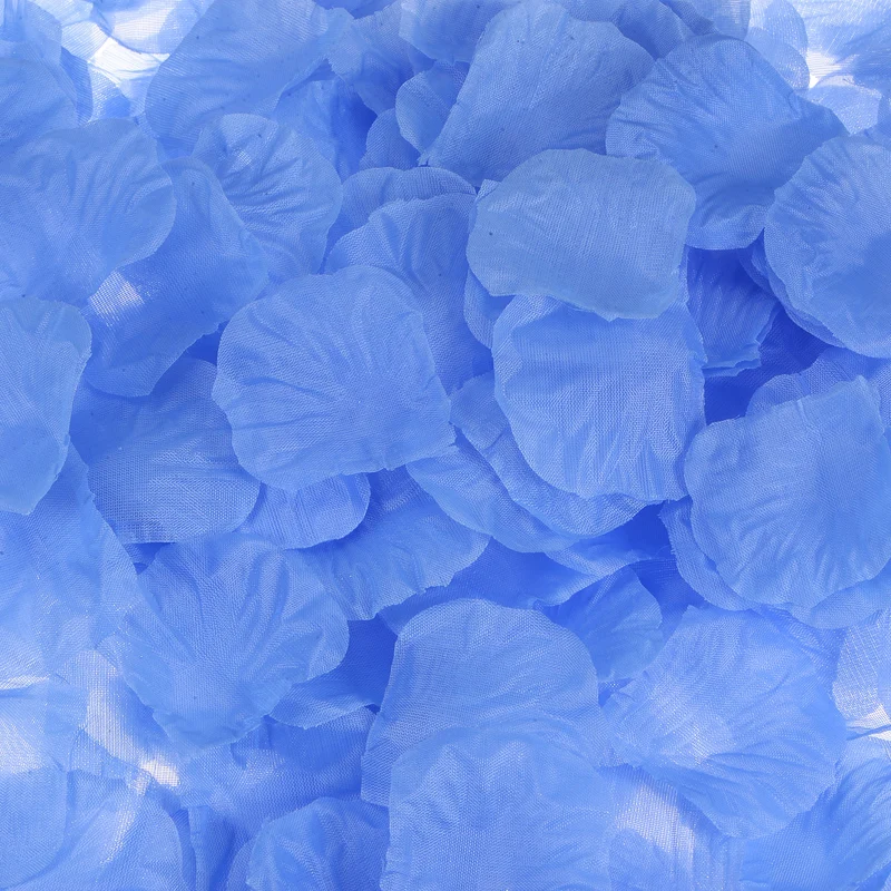 Silk Artificial Flower Petals, Sky Blue Faux Flowers 2x2 Inch Pack of 2000