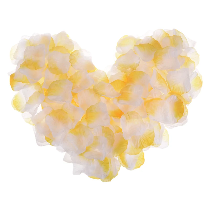 Silk Artificial Flower Petals, Orange, White Faux Flowers 2x2 Inch Pack of 2000