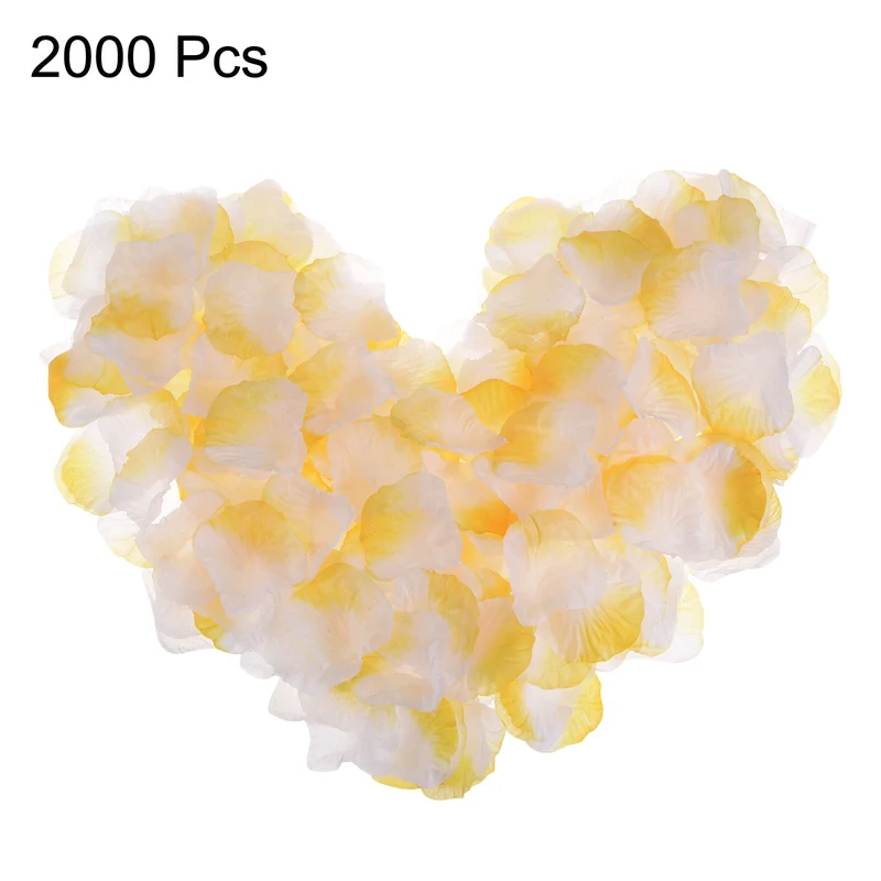 Silk Artificial Flower Petals, Orange, White Faux Flowers 2x2 Inch Pack of 2000