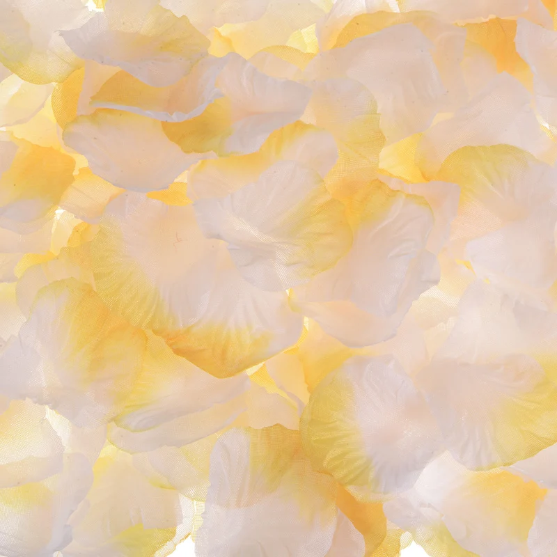 Silk Artificial Flower Petals, Orange, White Faux Flowers 2x2 Inch Pack of 2000