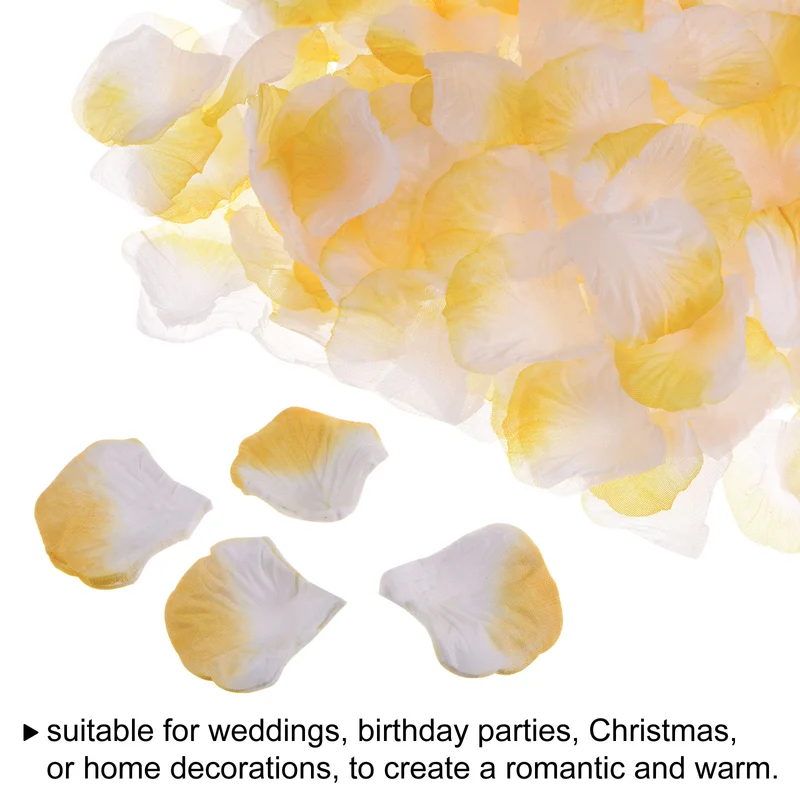 Silk Artificial Flower Petals, Orange, White Faux Flowers 2x2 Inch Pack of 2000