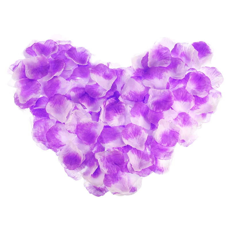 Silk Artificial Flower Petals, Purple，White Faux Flowers 2x2 Inch Pack of 2000