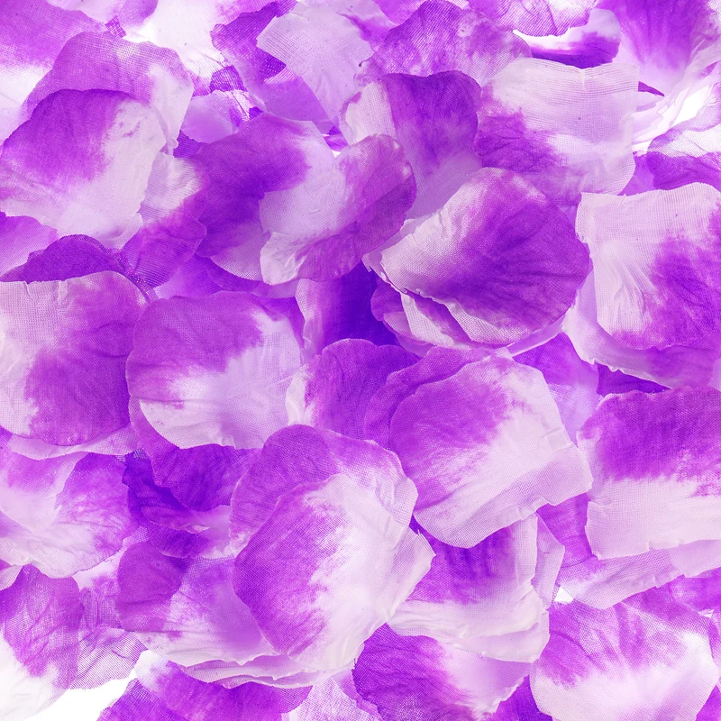 Silk Artificial Flower Petals, Purple，White Faux Flowers 2x2 Inch Pack of 2000
