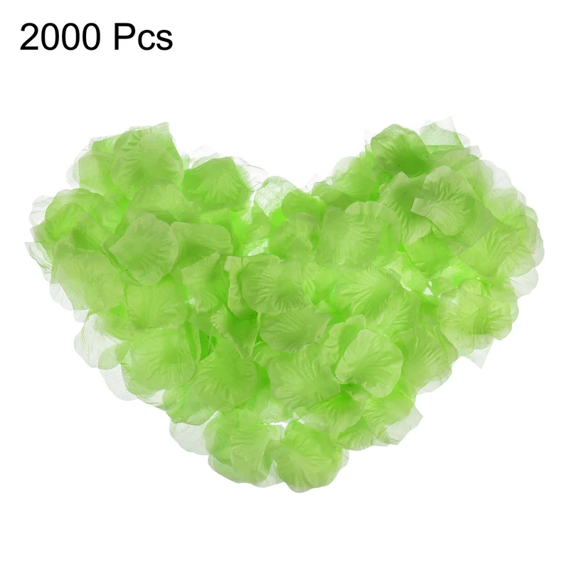 Silk Artificial Flower Petals, Green Faux Flowers 2 Inch x 2 Inch Pack of 2000