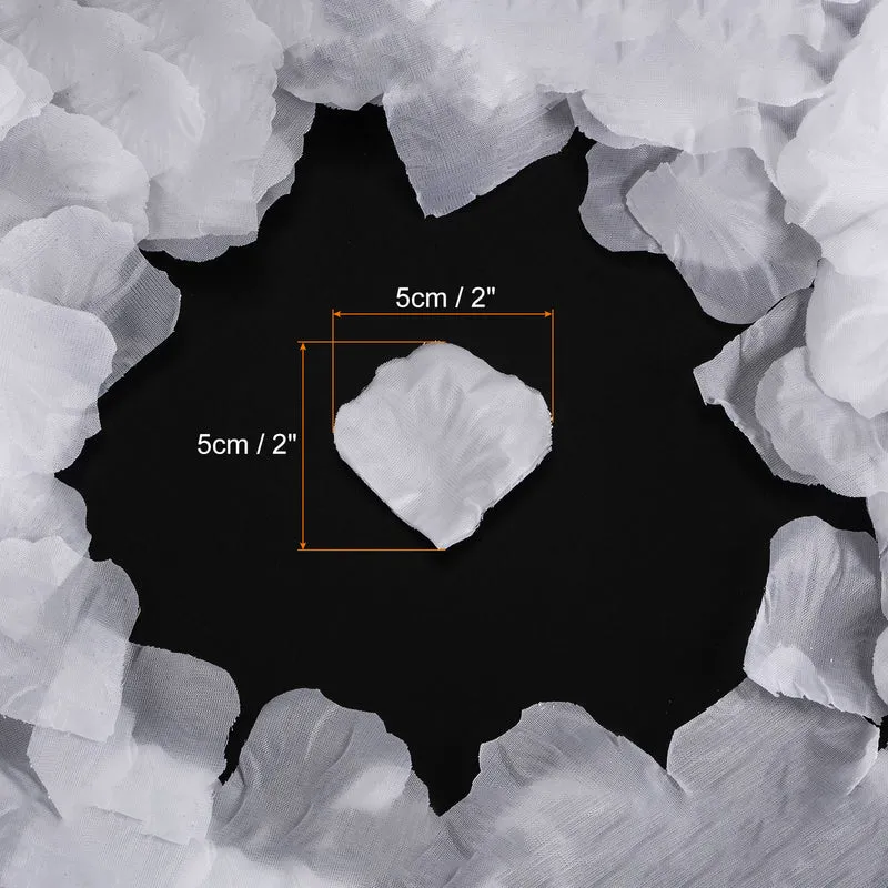 Silk Artificial Flower Petals, White Faux Flowers 2 Inch x 2 Inch Pack of 2000