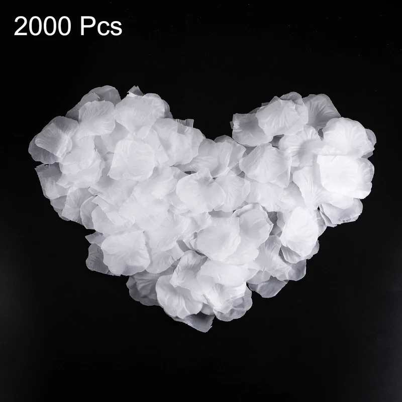 Silk Artificial Flower Petals, White Faux Flowers 2 Inch x 2 Inch Pack of 2000