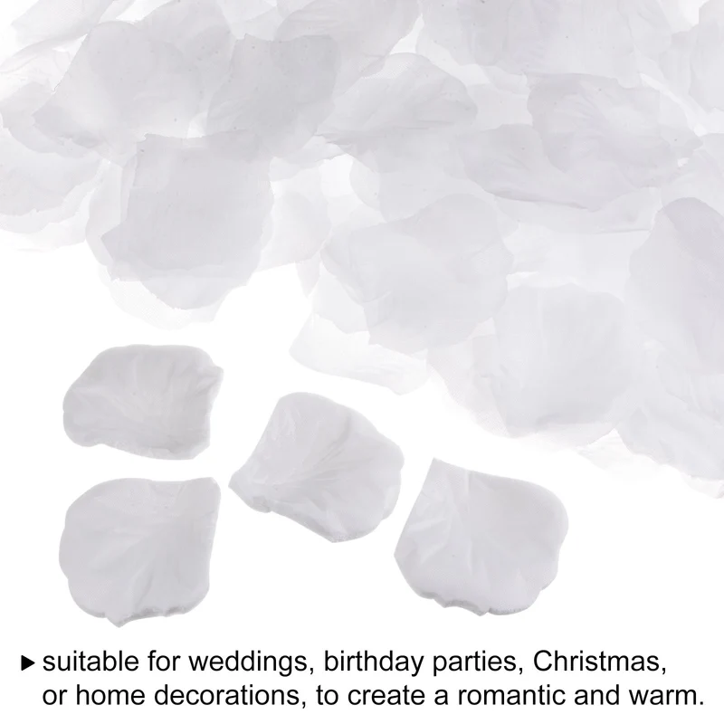 Silk Artificial Flower Petals, White Faux Flowers 2 Inch x 2 Inch Pack of 2000