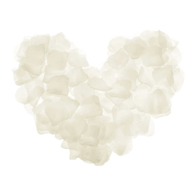 Silk Artificial Flower Petals, Cream White Faux Flowers 2x2 Inch Pack of 2000