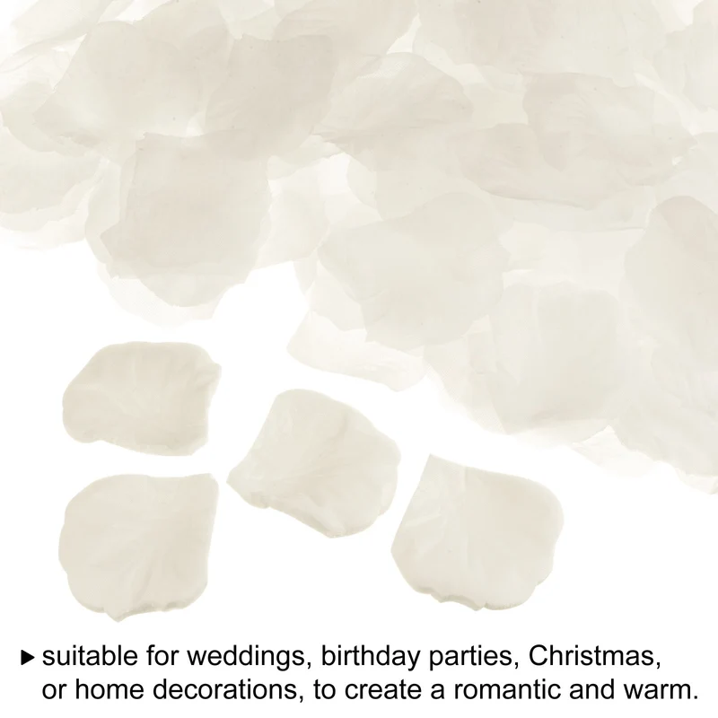 Silk Artificial Flower Petals, Cream White Faux Flowers 2x2 Inch Pack of 2000