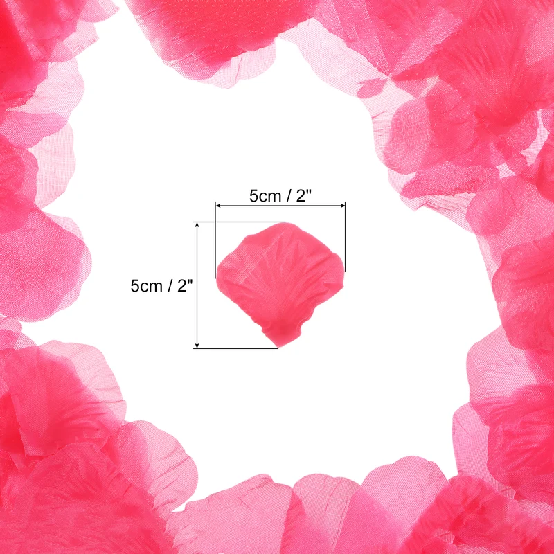 Silk Artificial Flower Petals, Rose Red Faux Flowers 2x2 Inch Pack of 2000