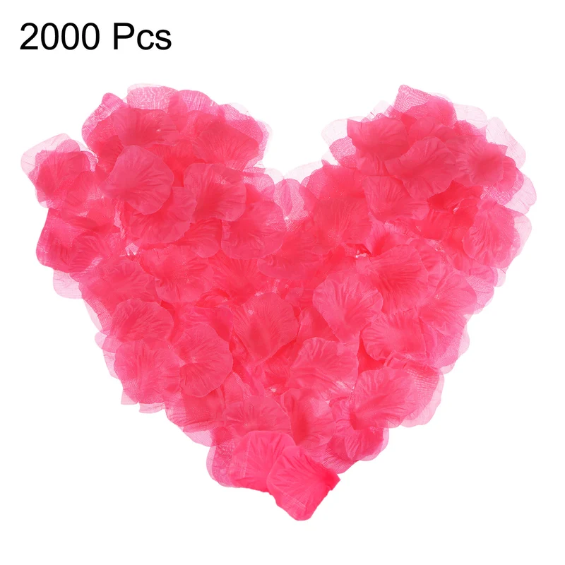 Silk Artificial Flower Petals, Rose Red Faux Flowers 2x2 Inch Pack of 2000