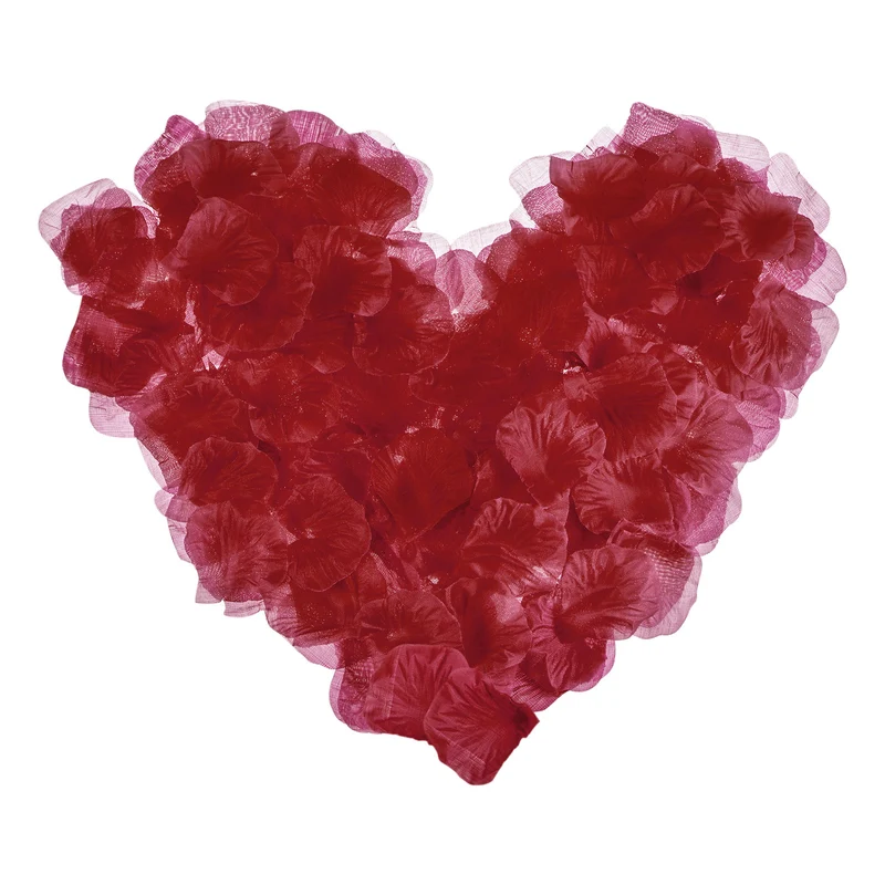 Silk Artificial Flower Petals, Dark Red Faux Flowers 2x2 Inch Pack of 2000