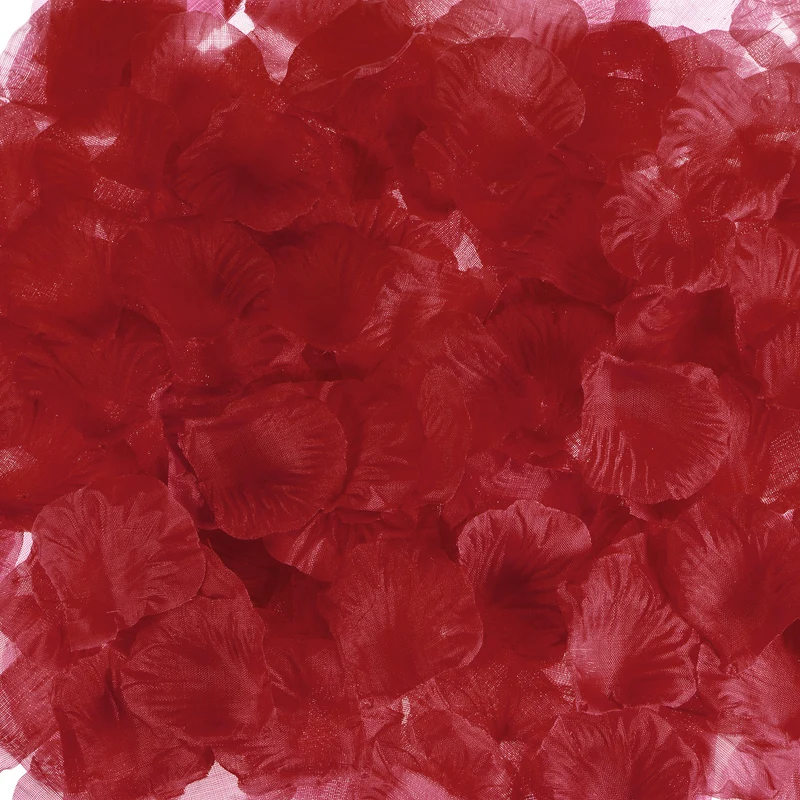 Silk Artificial Flower Petals, Dark Red Faux Flowers 2x2 Inch Pack of 2000