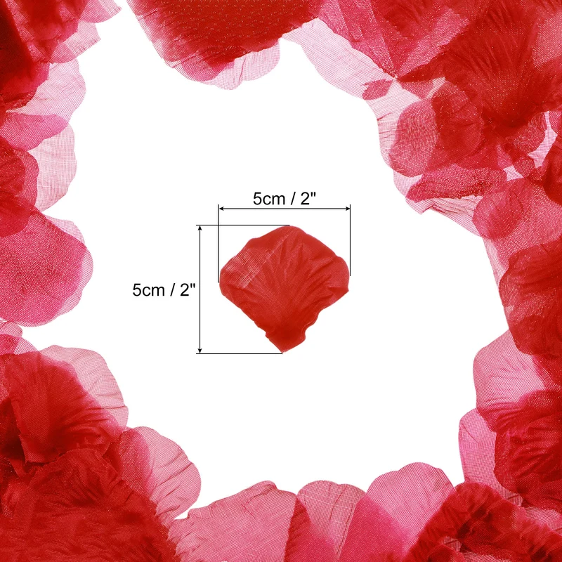 Silk Artificial Flower Petals, Red Faux Flowers 2 Inch x 2 Inch Pack of 2000