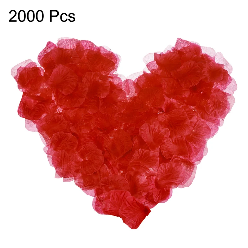 Silk Artificial Flower Petals, Red Faux Flowers 2 Inch x 2 Inch Pack of 2000