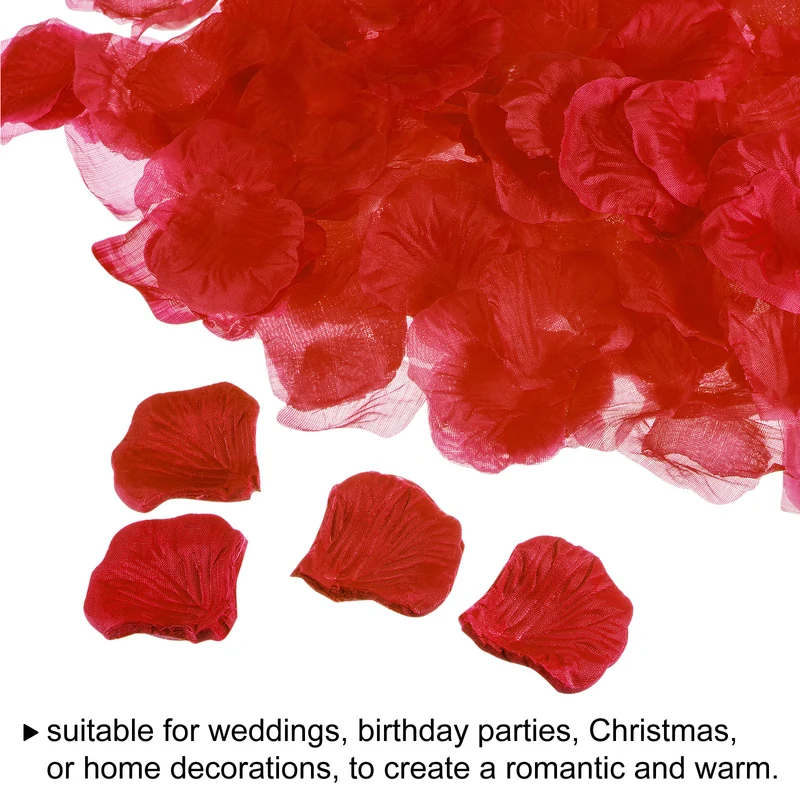 Silk Artificial Flower Petals, Red Faux Flowers 2 Inch x 2 Inch Pack of 2000