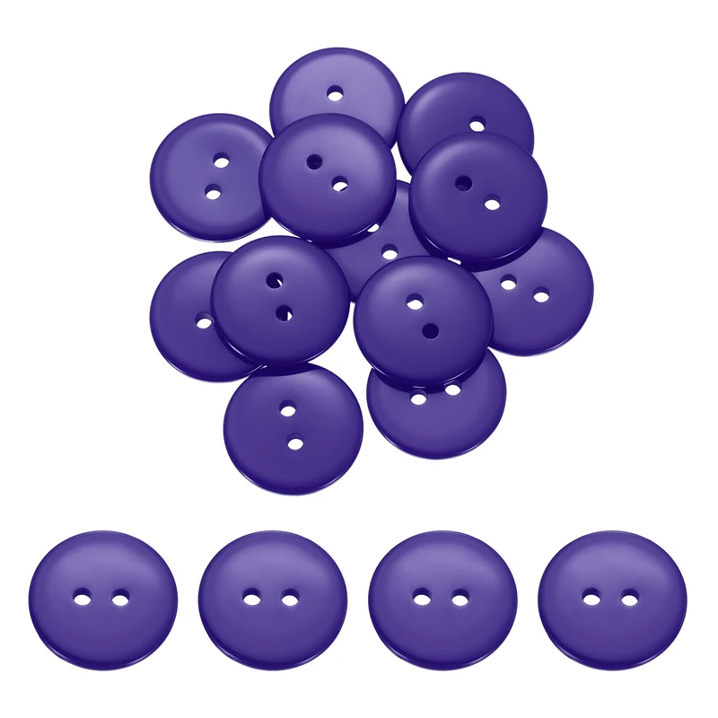16 Pcs 20mm Resin Sewing Buttons, 2 Hole for Sewing Coats Shirts, Deep Purple