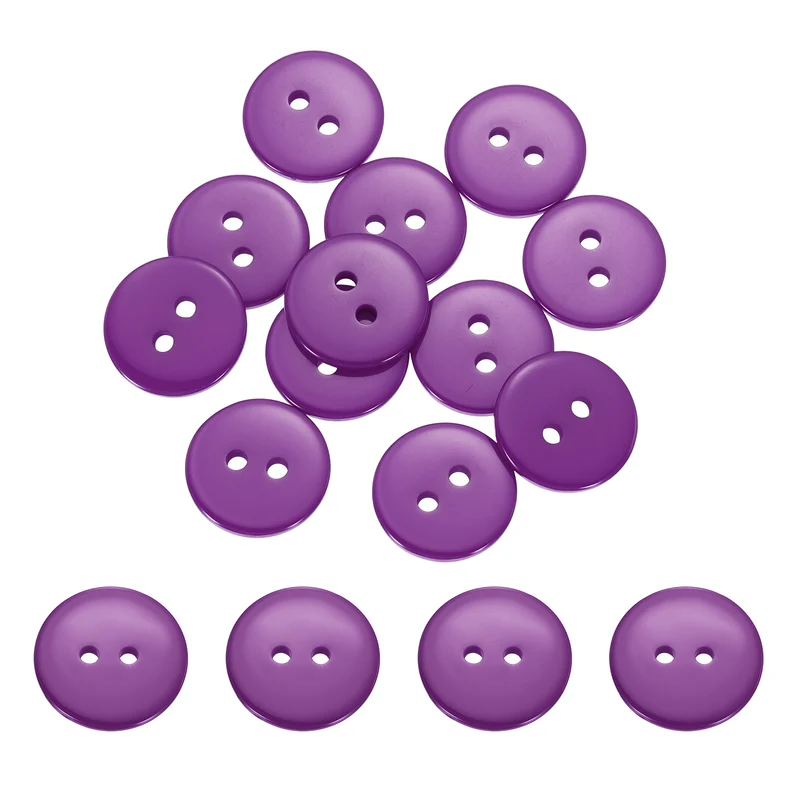 16 Pcs 20mm Resin Sewing Buttons, 2 Hole for Sewing Coats Shirts, Purple