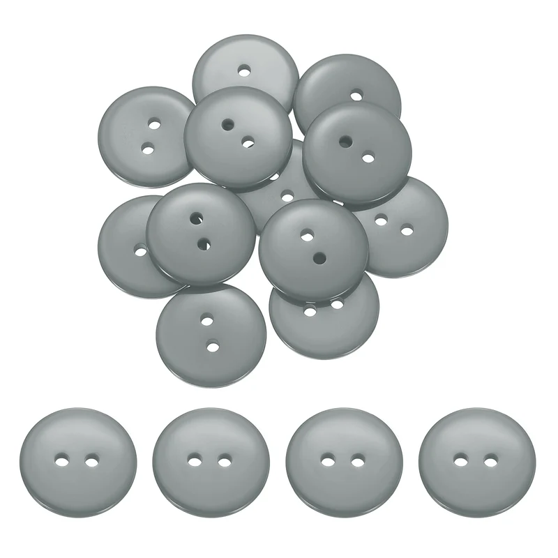 16 Pcs 20mm Resin Sewing Buttons, 2 Hole for Sewing Coats Shirts, Gray