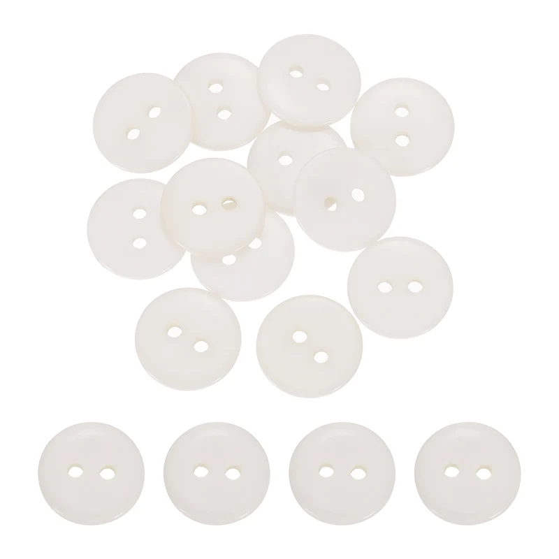 16 Pcs 15mm Resin Sewing Buttons, 2 Hole for Sewing Coats Shirts, Beige