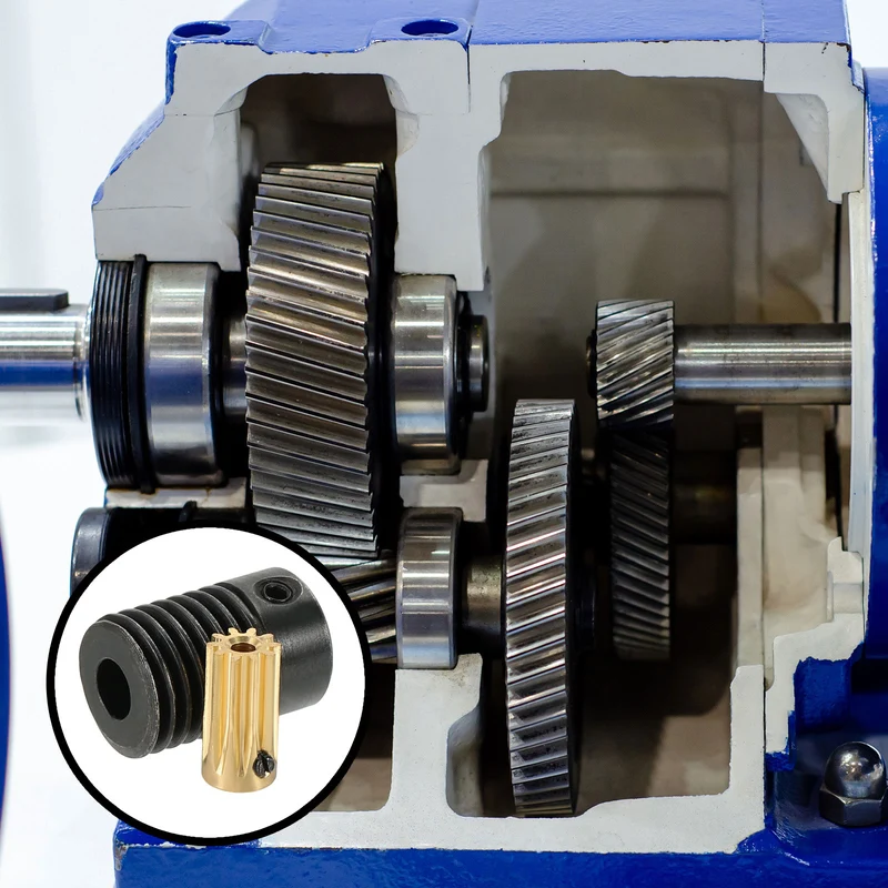 Worm Gear Set 0.5 Module 10:1 Reduction Rate(Gear-2mm Bore, Rod 5mm Bore)