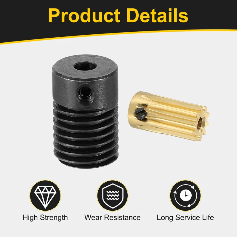 Worm Gear Set 0.5 Module 10:1 Reduction Rate(Gear-2mm Bore, Rod 4mm Bore)