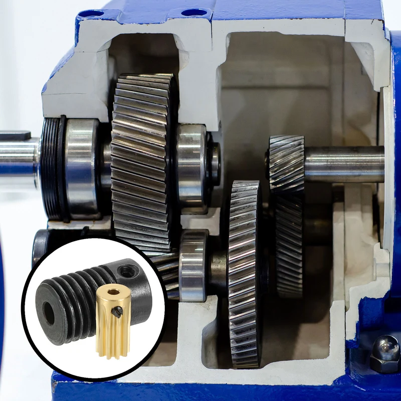 Worm Gear Set 0.5 Module 10:1 Reduction Rate(Gear-2mm Bore, Rod 4mm Bore)