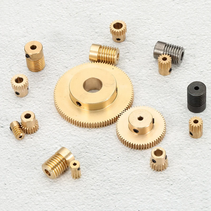 Worm Gear Set 0.5 Module 10:1 Reduction Rate(Gear-2mm Bore, Rod 3mm Bore)