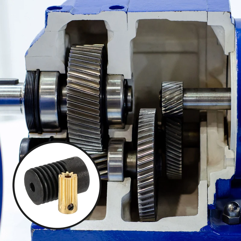 Worm Gear Set 0.5 Module 10:1 Reduction Rate(Gear-2mm Bore, Rod 3mm Bore)