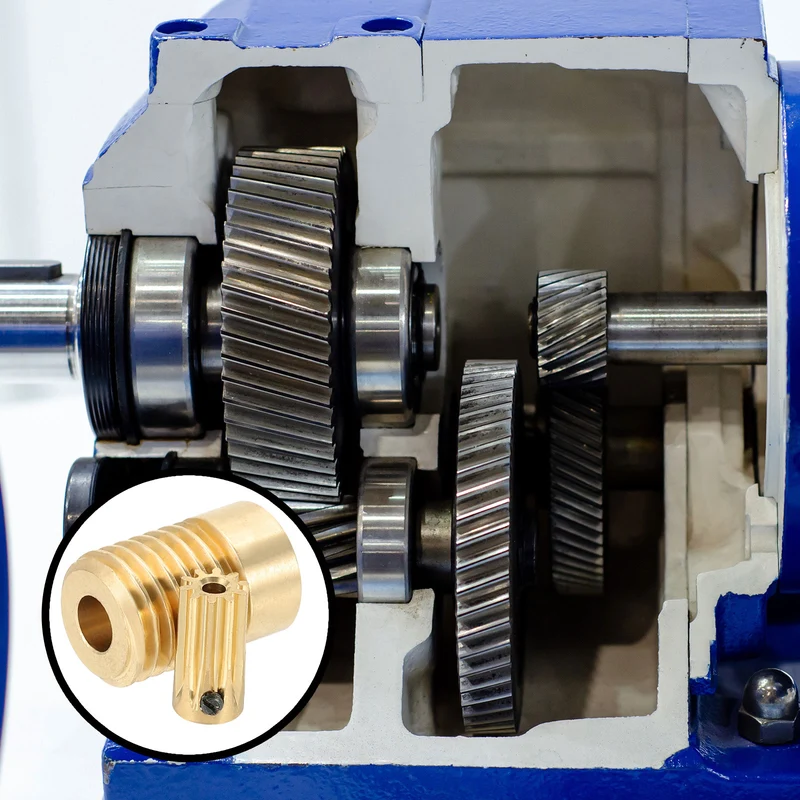 Worm Gear Set 0.5 Module 10:1 Reduction Rate(Gear-2mm Bore, Rod 5mm Bore)