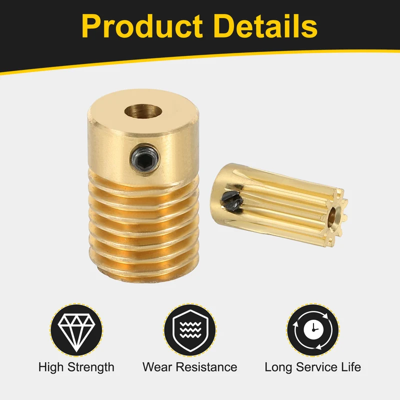 Worm Gear Set 0.5 Module 10:1 Reduction Rate(Gear-2mm Bore, Rod 4mm Bore)