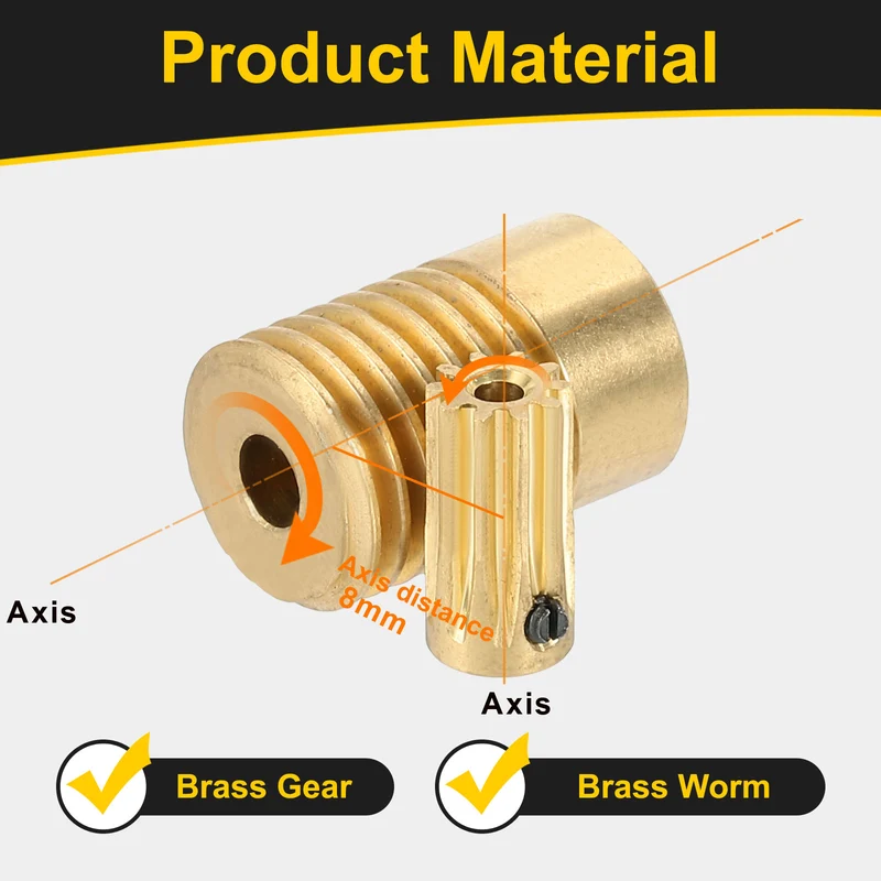 Worm Gear Set 0.5 Module 10:1 Reduction Rate(Gear-2mm Bore, Rod 4mm Bore)