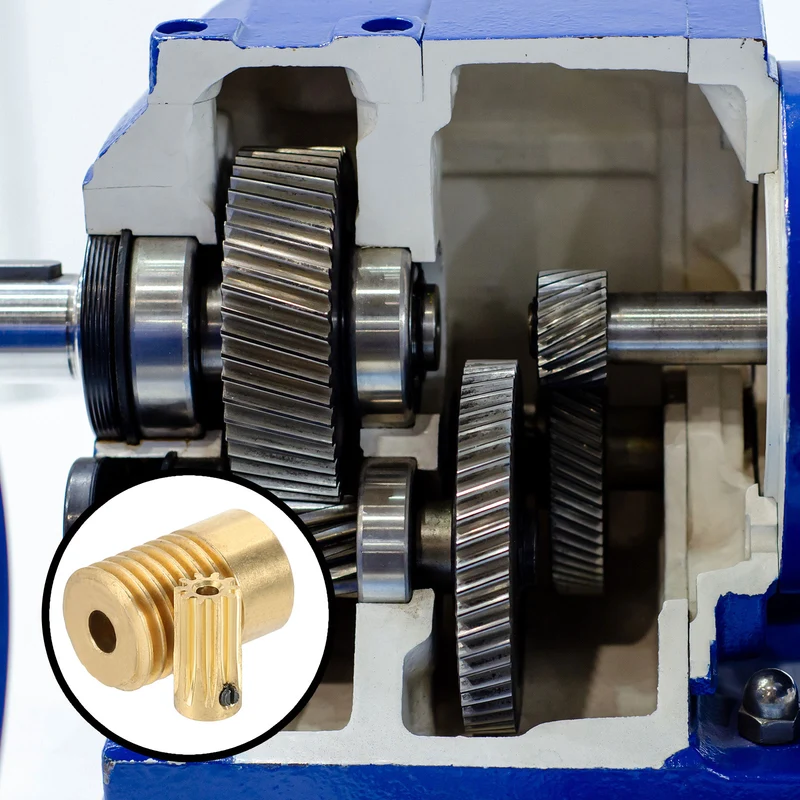 Worm Gear Set 0.5 Module 10:1 Reduction Rate(Gear-2mm Bore, Rod 4mm Bore)