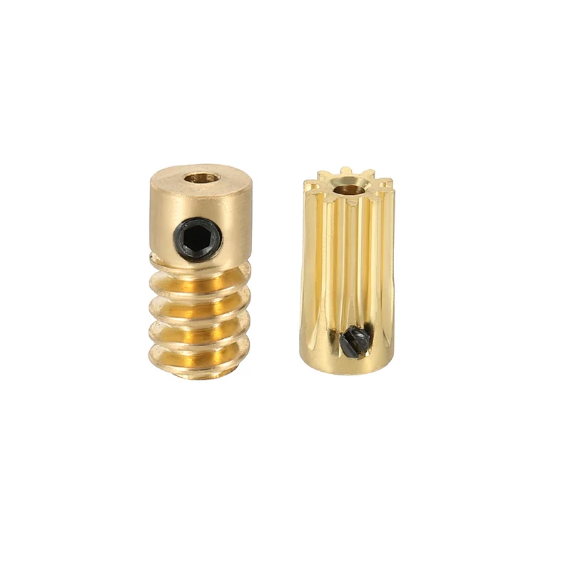 Worm Gear Set 0.5 Module 10:1 Reduction Rate Gear-2mm Bore Rod 2mm Bore