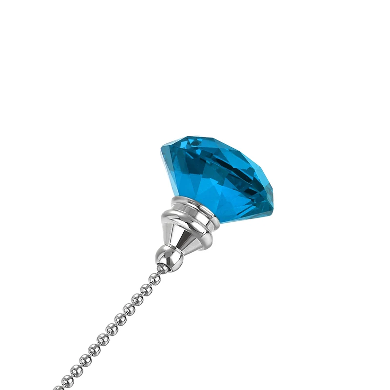 20 Inch Ceiling Fan Pull Chain Extension Crystal Diamond Pendant Light Blue