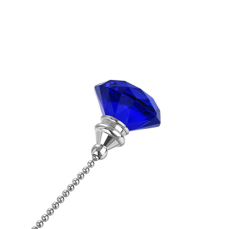 20 Inch Ceiling Fan Pull Chain Extension Crystal Diamond Pendant Blue