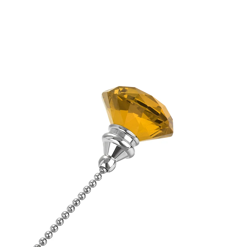 20 Inch Ceiling Fan Pull Chain Extension Crystal Diamond Pendant Amber