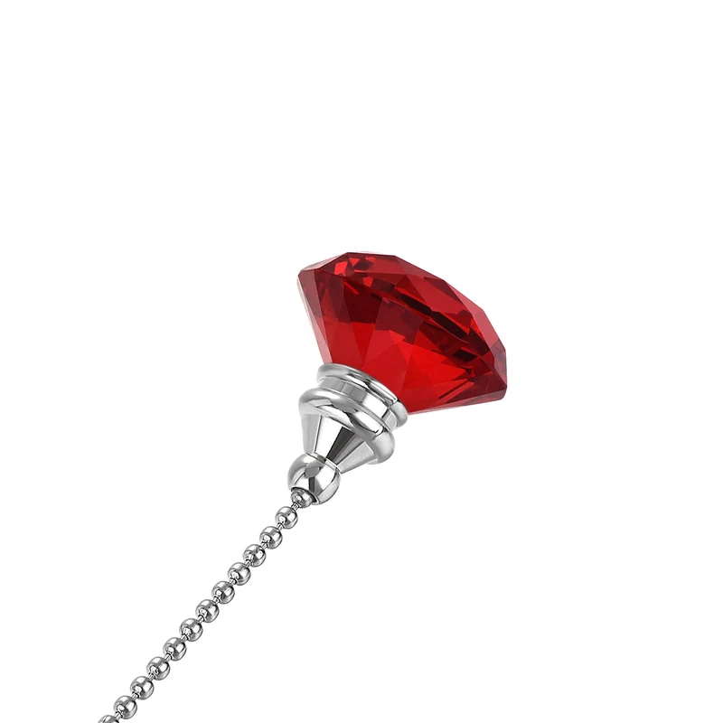 20 Inch Ceiling Fan Pull Chain Extension Crystal Diamond Pendant Red