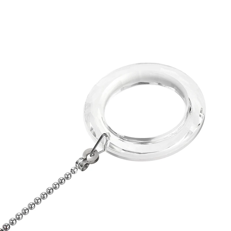 20 Inch Nickel Finish Pull Chain Extension 50mm Clear Crystal Circle Pendant