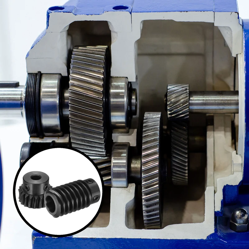 Worm Gear Set 1 Module 1:20 Reduction Rate(Gear-6mm Bore, Rod 10mm Bore)