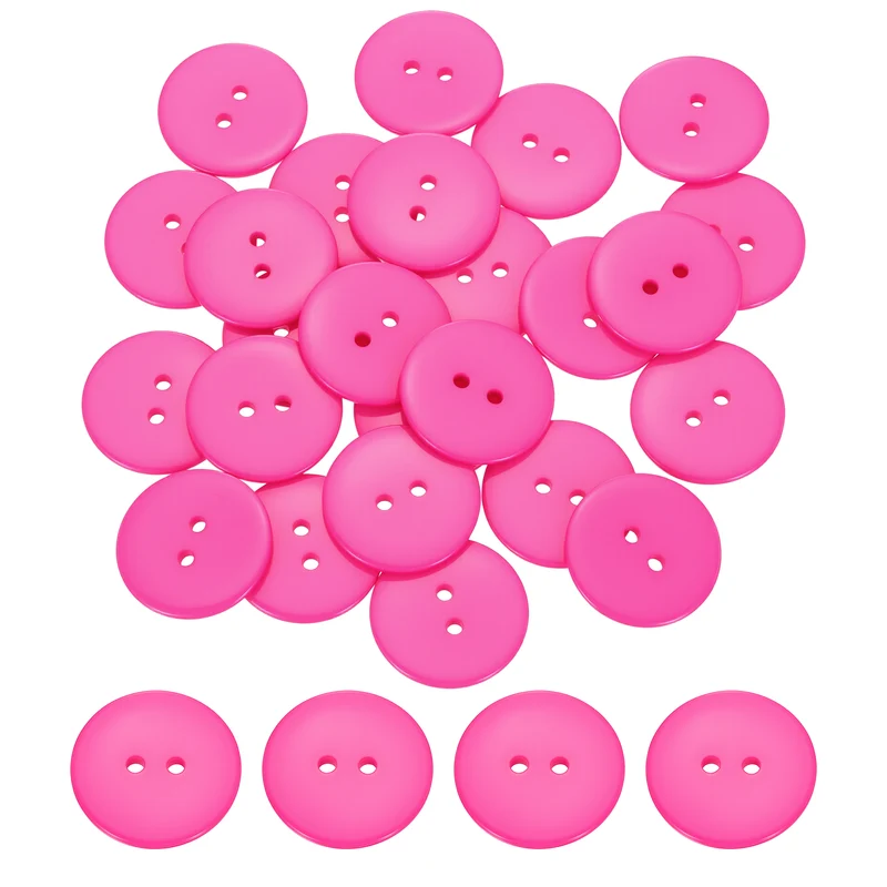 25 Pcs 30mm Resin Sewing Buttons, 2 Hole for Sewing Coats Shirts, Rose Red