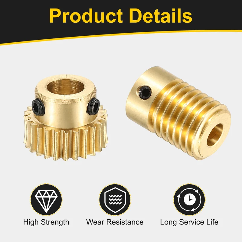 Worm Gear Set 0.5 Module 1:25 Reduction Rate(Gear-6mm Bore, Rod 5mm Bore)