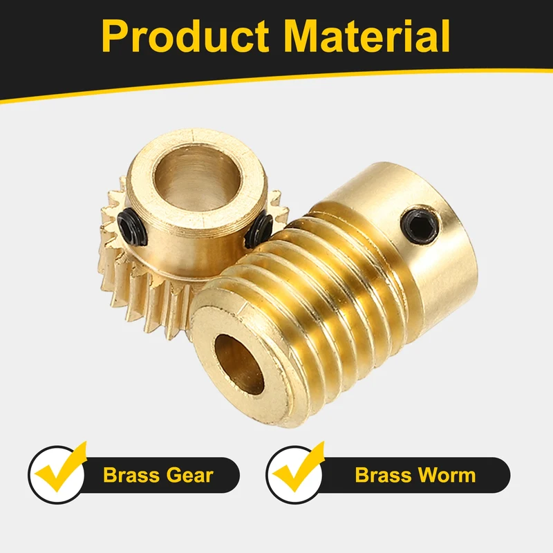 Worm Gear Set 0.5 Module 1:25 Reduction Rate(Gear-6mm Bore, Rod 5mm Bore)