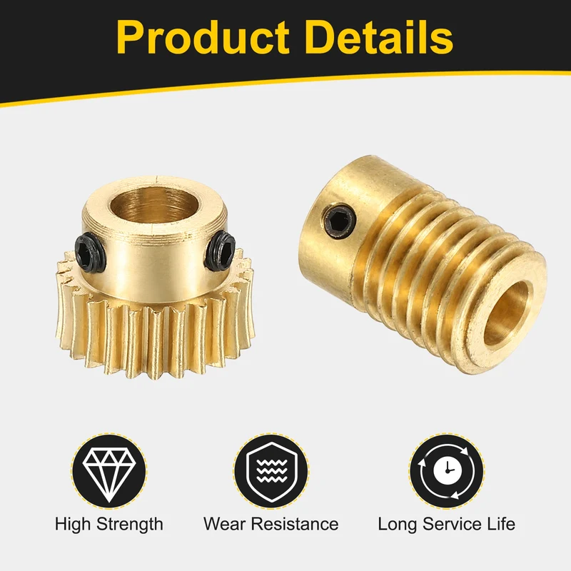 Worm Gear Set 0.5 Module 1:25 Reduction Rate(Gear-6mm Bore, Rod 6mm Bore)