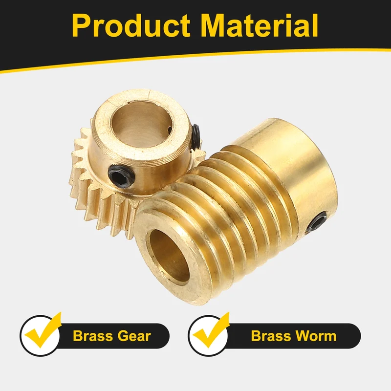 Worm Gear Set 0.5 Module 1:25 Reduction Rate(Gear-6mm Bore, Rod 6mm Bore)