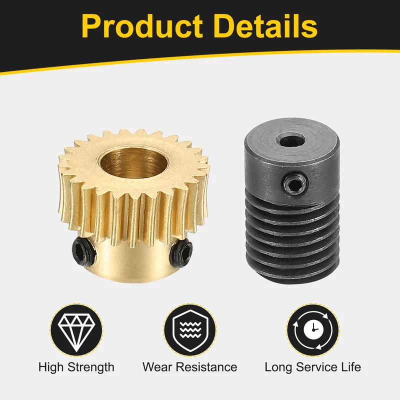 Worm Gear Set 0.5 Module 1:25 Reduction Rate(Gear-6mm Bore, Rod 3mm Bore)