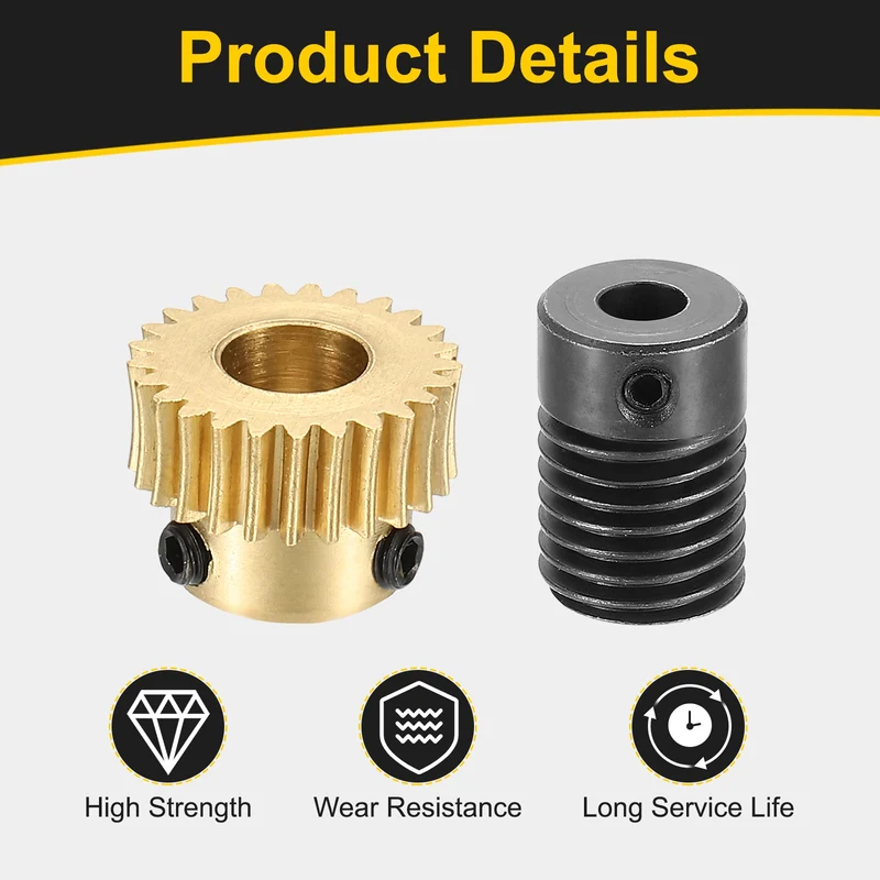Worm Gear Set 0.5 Module 1:25 Reduction Rate(Gear-6mm Bore, Rod 5mm Bore)
