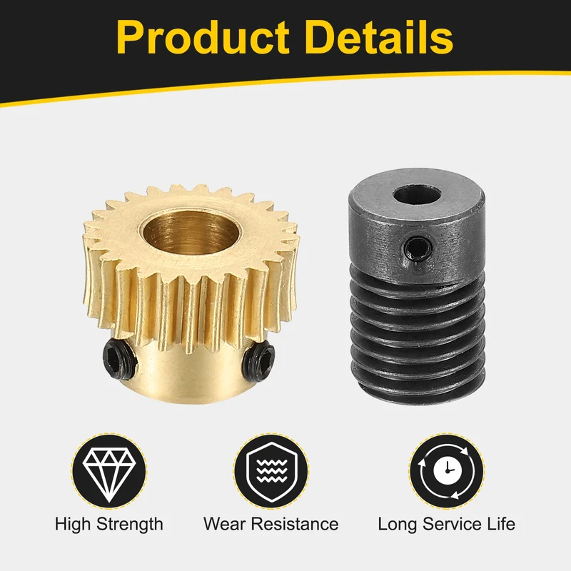 Worm Gear Set 0.5 Module 1:25 Reduction Rate(Gear-6mm Bore, Rod 4mm Bore)