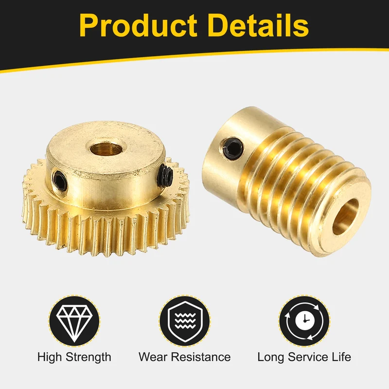 Worm Gear Set 0.5 Module 1:40 Reduction Rate(Gear-4mm Bore, Rod 5mm Bore)