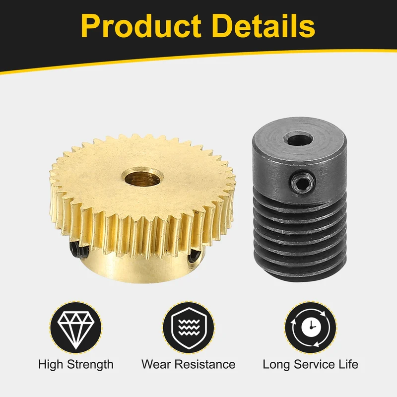 Worm Gear Set 0.5 Module 1:40 Reduction Rate(Gear-4mm Bore, Rod 3mm Bore)